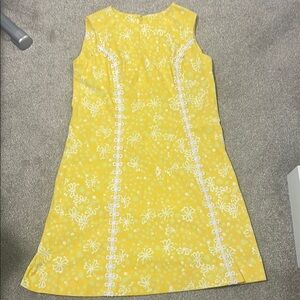 Vintage Yellow Floral Handmade Dress